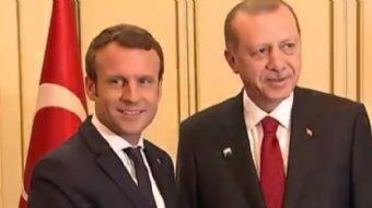 Cumhurbaşkanı Erdoğan'ın Fransız mevkiidaşı Macron ile görüşmesi renkli görüntülere sahne oldu!