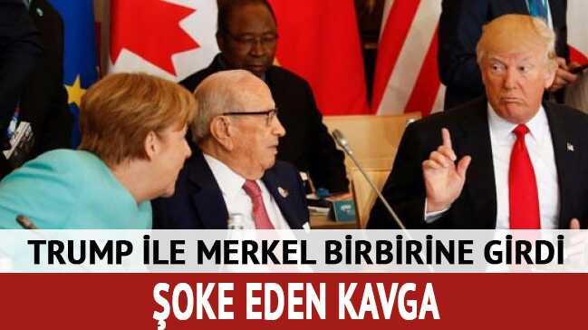 Şoke eden kavga: Trump ile Merkel birbirine girdi!