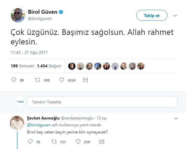 Birol Güven'e şok mesaj