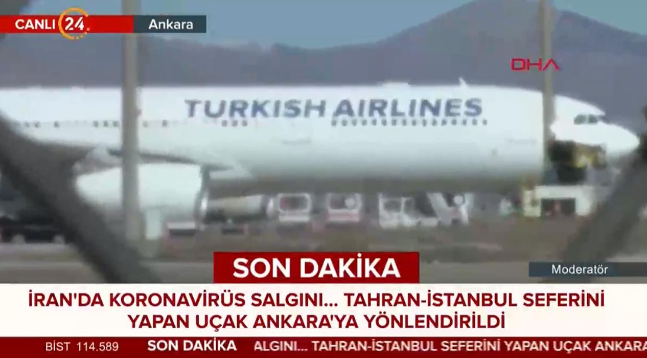 <p>İran'da Koronavirüs salgını... Tahran-İstanbul seferini yapan uçak Ankara'ya yönlendirildi. 24 An