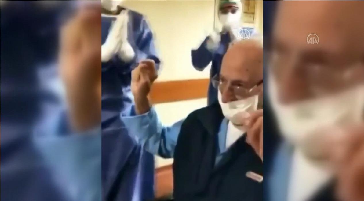 95 yaşındaki İsmail amca koronavirüsü yendi!