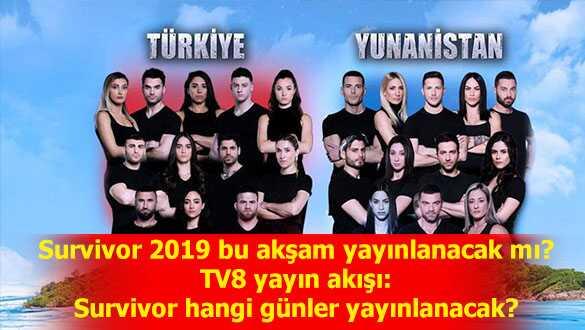TV 8 Survivor 2019 yayın akışı - Survivor 2019 ne zaman hangi günler"