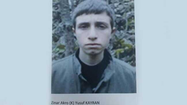 Gri kategorideki terörist Zinar Akro kod adlı Yusuf Kayran etkisiz hale getirildi
