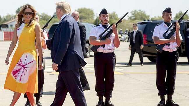 İngiliz basını, Fransız askerlerin Melania Trump'a bakışını konuşuyor