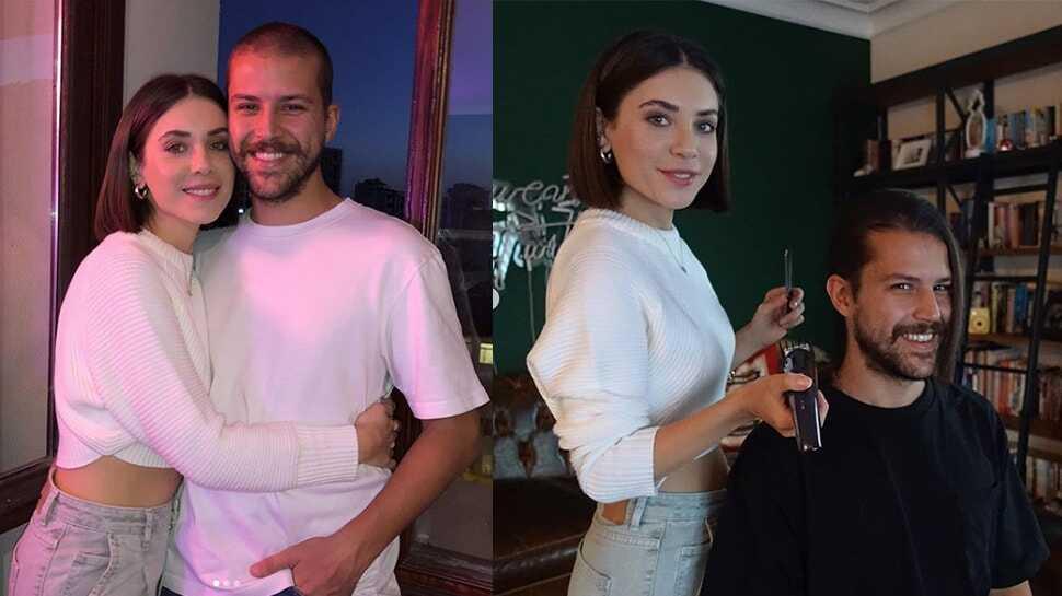 Fulya Zenginer, eşi Küntay Tarık Evren'in saçlarını kısacık kesti! O anları böyle paylaştı...