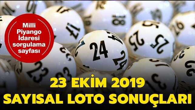 Sayısal Loto çekiliş sonuçları 23 Ekim 2019