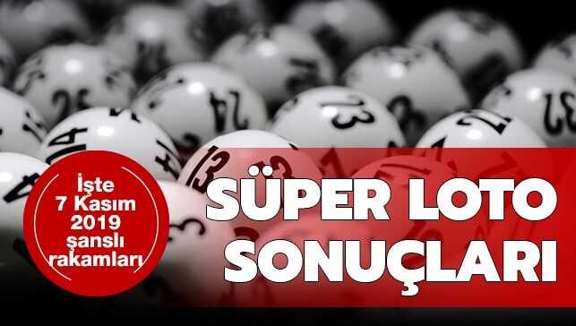 Süper Loto sonuçları 7 Kasım 2019