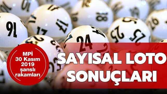 Sayısal Loto 30 Kasım 2019 sonuçları
