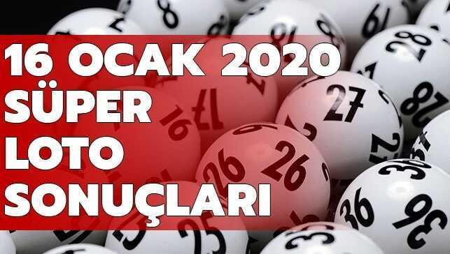 16 Ocak 2020 Süper Loto sonuçları açıklandı.. MPİ Süper Loto çekiliş sonuçları sorgulama