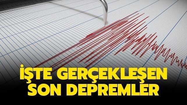 İşte gerçekleşen son depremler