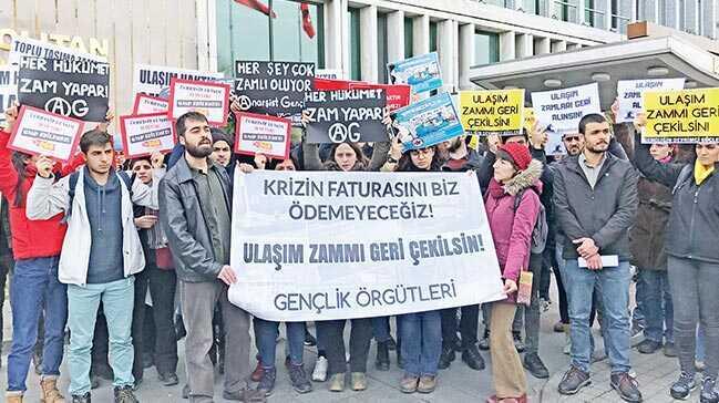İBB önünde zam protestosu