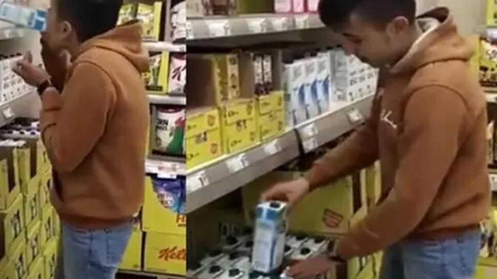 Market raflarındaki sütleri içen çocuk yakalandı