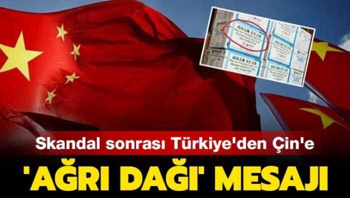 Skandal sonras� T�rkiye'den �in'e 'A�r� Da��' mesaj�