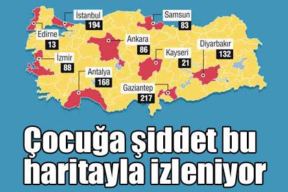 Çocuğa şiddet bu haritayla izleniyor